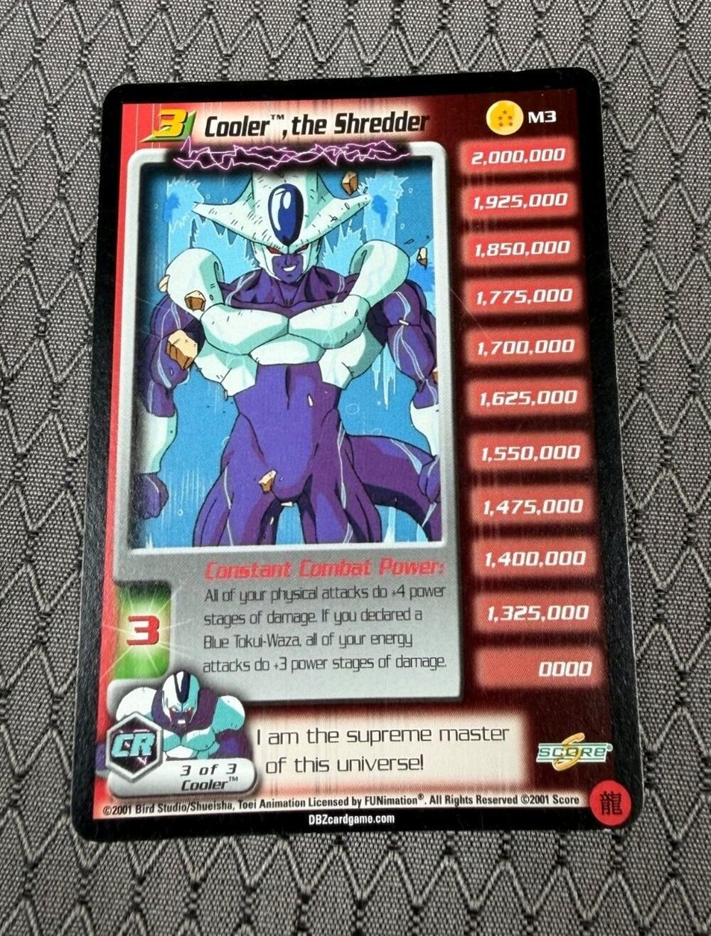 Cooler M3 The Shredder Dragon Ball Z CCG Score 2002